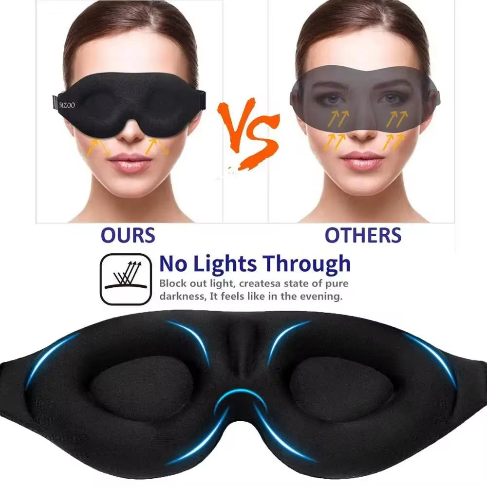 Eye Mask for Sleeping 3D Contoured Cup Blindfold Concave Molded Night Sleep Mask Block Out Light with Women Men with Earplugs