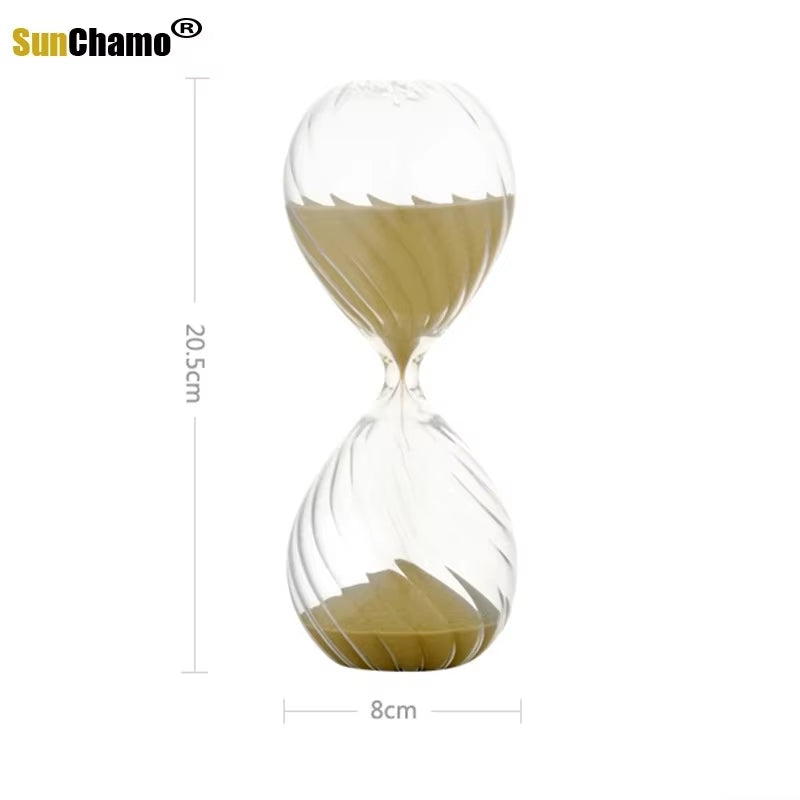 Moire Ripple Hourglass Sand Timer, Home Decoration, Coffee Shop, White, Black, Gold, Birthday Student Gift, 30 Minutes