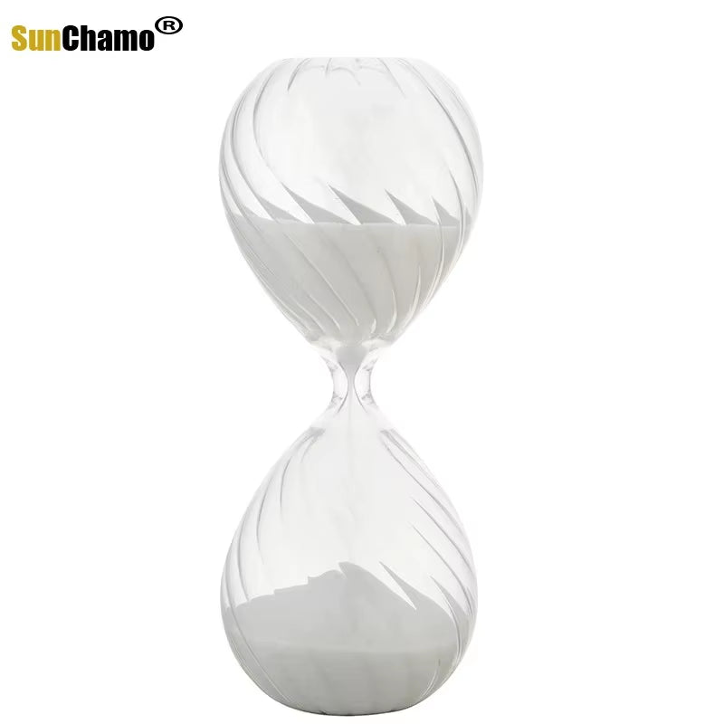 Moire Ripple Hourglass Sand Timer, Home Decoration, Coffee Shop, White, Black, Gold, Birthday Student Gift, 30 Minutes