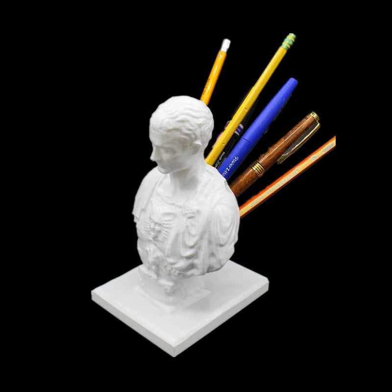 Julius Caesar Statue Office Desk Pen Holder Office Desk Organizer Office Decor Pen Rack Gift Stationery Teacher Gift