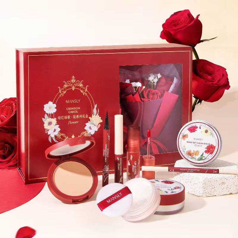 Manshili Crimson Carol Flower Series Gift Box Valentine'S Day Gift Set Makeup Set Confession Gift Box