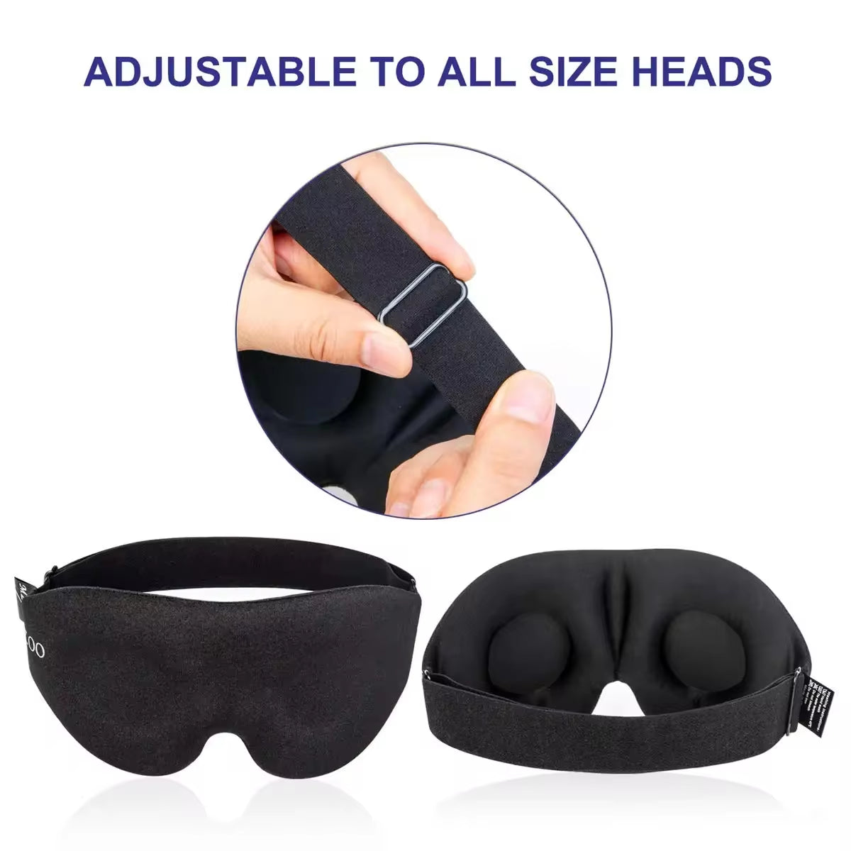 Eye Mask for Sleeping 3D Contoured Cup Blindfold Concave Molded Night Sleep Mask Block Out Light with Women Men with Earplugs