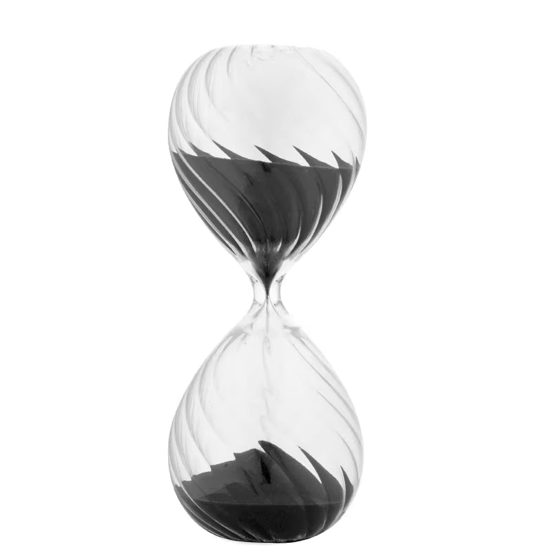 Moire Ripple Hourglass Sand Timer, Home Decoration, Coffee Shop, White, Black, Gold, Birthday Student Gift, 30 Minutes